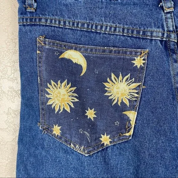 Vintage Not Guilty Celestial Medium Dark Wash Denim High Waisted Shorts - Picture 5 of 8